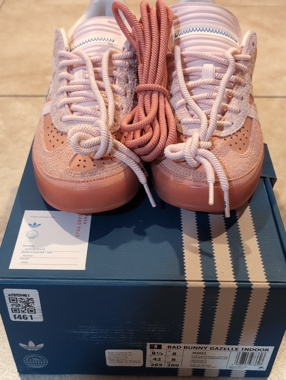 Adidas Bad Bunny Gazelle Indoor Sneakers - Dusty Pink